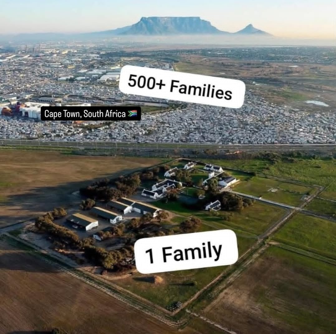 Rockitman_Off's tweet photo. @DonaldTrump your idea of South Africa 🇿🇦 is not the one. Here's the reality in a picture. See all the free land? It's owned by 1 white Man and the congested space is rented by black people from a white man. So before you speak nonsense and do useless investigations, FIX USA 1st https://t.co/aTvTEOGXx5
