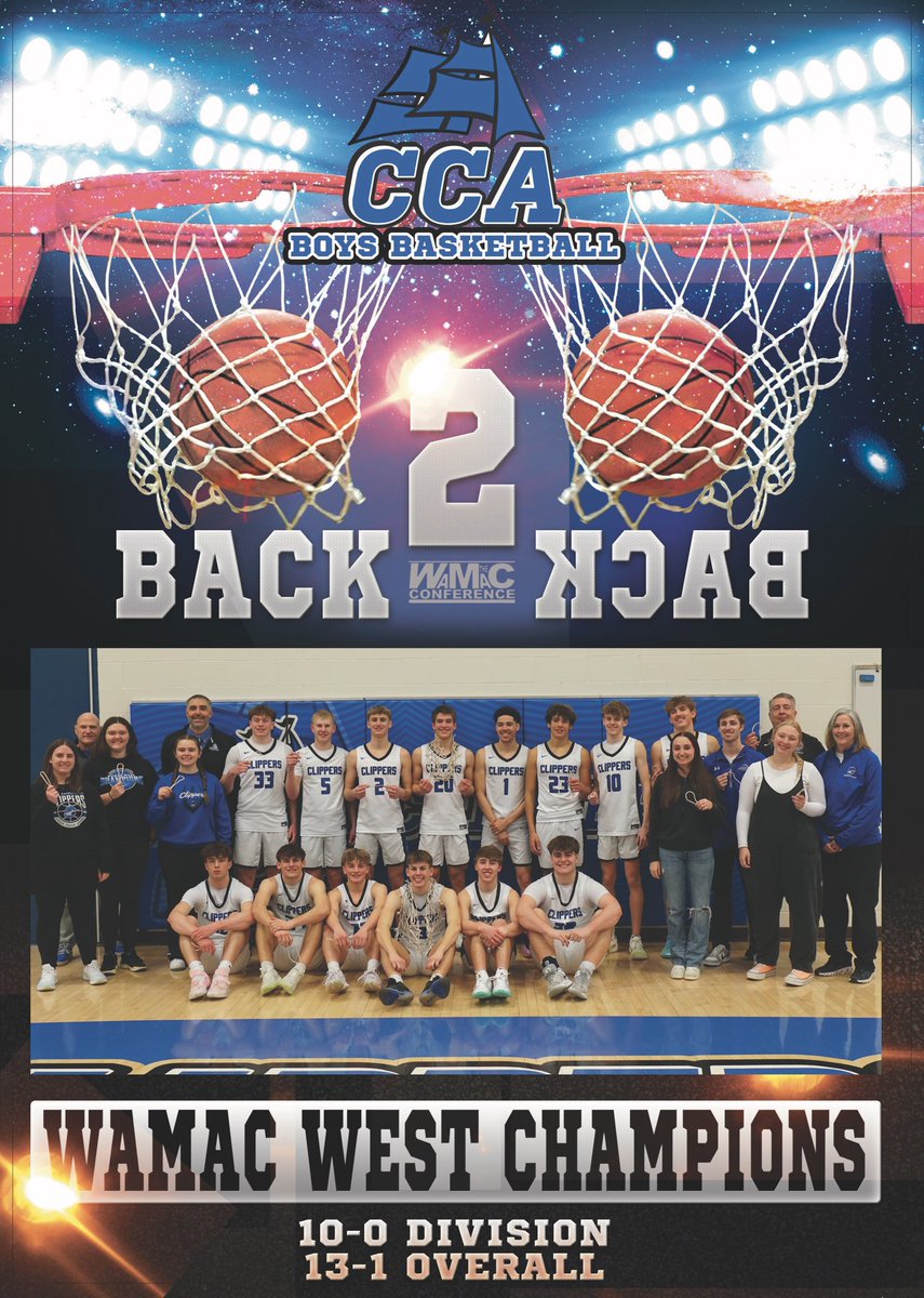 With the win tonight, The Clippers secure the WaMaC West Title for the second year in a row. This year with a perfect 10-0 record. Clippers 4th title in 6 years.