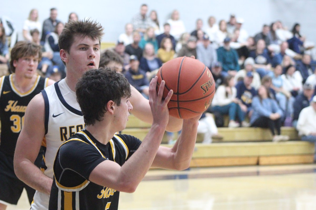 Mid-Prairie boys knocked off River Valley South champ Iowa City Regina 67-58 Friday night in IC. M-P's Bryce Henry scored a game-high 22 points, including 3 straight 3-pointers in the final quarter. Golden Hawks are 16-4. <a href="/TheNews_Sports/">The News — Sports</a> <a href="/Mid_Prairie/">Mid-Prairie CSD</a> #iahsbkb