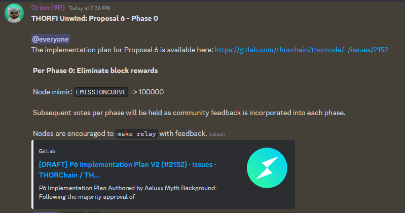 familiarcow's tweet image. Vote just started to eliminate block rewards. No more inflation, all rewards come from swap fees