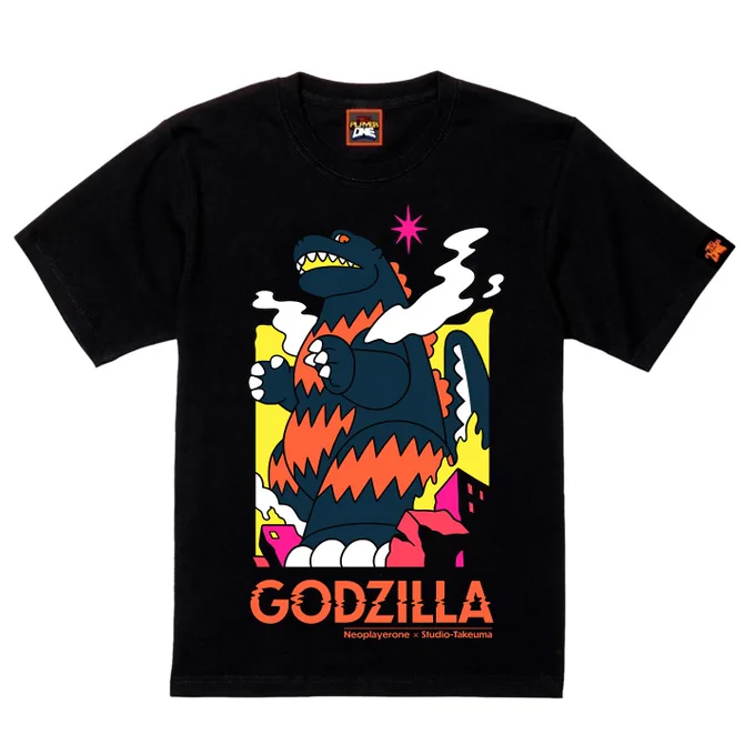 ネオプレヤーワン  とコラボしたGodzilla T-shirt(M / L / XL / XXL / 3XL size) 海外限定で販売開始されました。けっこうな反響をいただいているとのこと、ゴジラ人気とネオプレさんのファンの多さと理解してますが、それでも嬉しいですー 