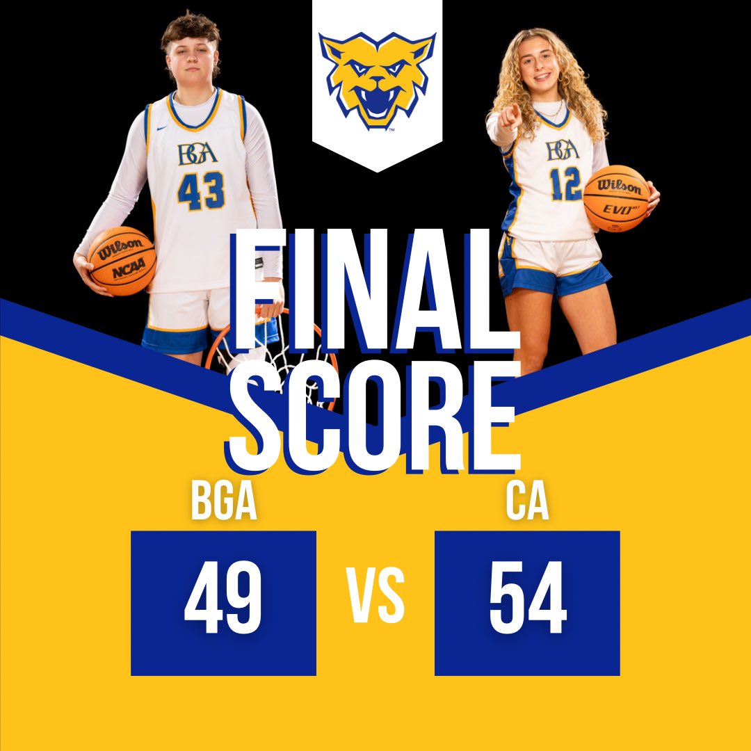 BGA Girls Basketball (@bgagirlsbball) on Twitter photo Fought hard, but they pulled away at the end. Weโll have a rematch with them on Monday night! ๐๐
Wildcats were led by:
<a href="/EllaF2028BGA/">Ella F</a> - 12pts
<a href="/khloeburton20/">Khloe โKBโ Burton</a> - 11 pts
<a href="/leelee_f2027/">Leelee Fernandez</a> - 10 pts
Aubrey Bates - 5pts
<a href="/taylastovall_27/">Tayla Stovall</a> - 4pts
Kate Northam - 4pts
AG Lambert - 3pts Fought hard, but they pulled away at the end. Weโll have a rematch with them on Monday night! ๐๐
Wildcats were led by:
<a href="/EllaF2028BGA/">Ella F</a> - 12pts
<a href="/khloeburton20/">Khloe โKBโ Burton</a> - 11 pts
<a href="/leelee_f2027/">Leelee Fernandez</a> - 10 pts
Aubrey Bates - 5pts
<a href="/taylastovall_27/">Tayla Stovall</a> - 4pts
Kate Northam - 4pts
AG Lambert - 3pts