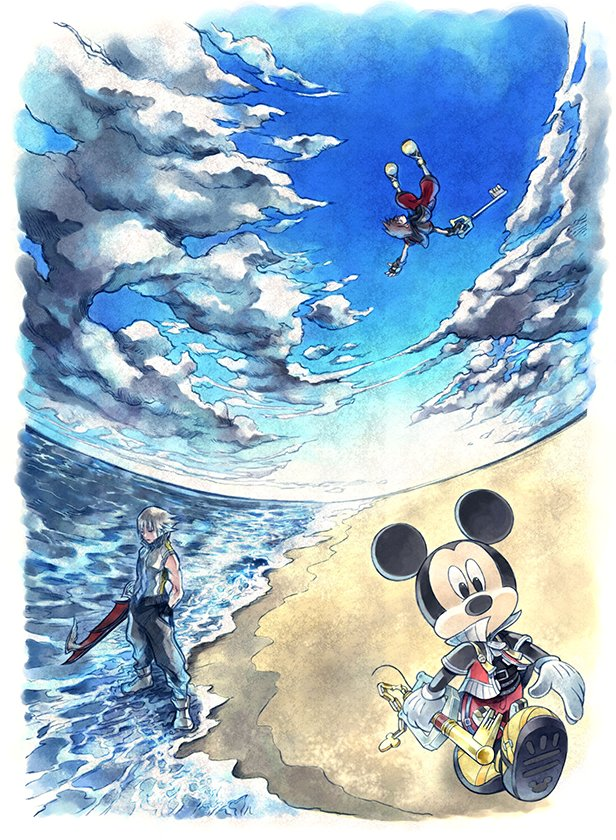 kingdom hearts dream drop distance・❥・promotional art of sora &amp; riku with mickey【ソラとリク】