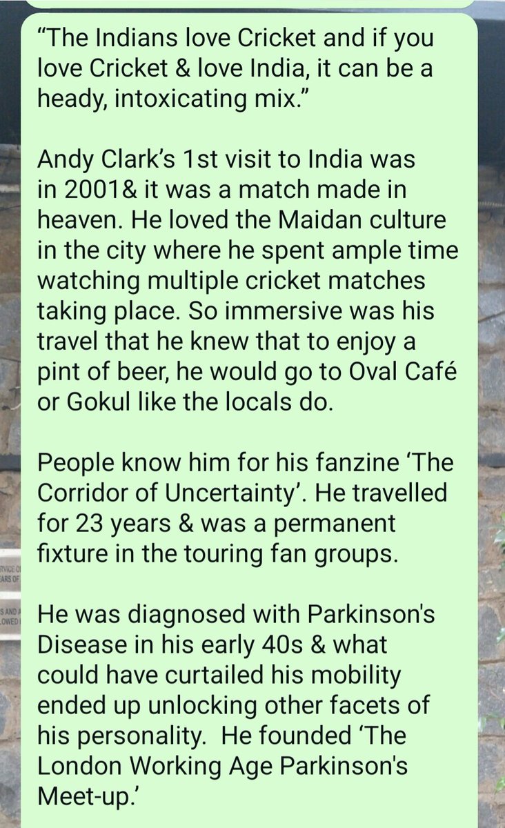 Sporty_Baba's tweet image. “Want my Ashes to be scattered at the Oval Maidan at 8am when the sun is up &amp;amp; many games of cricket are underway. 

For those who make the journey, return a little later, when Oval Bar is open &amp;amp; drink a beer knowing that I have frequented this bar at many happy occasions&quot; ❤️