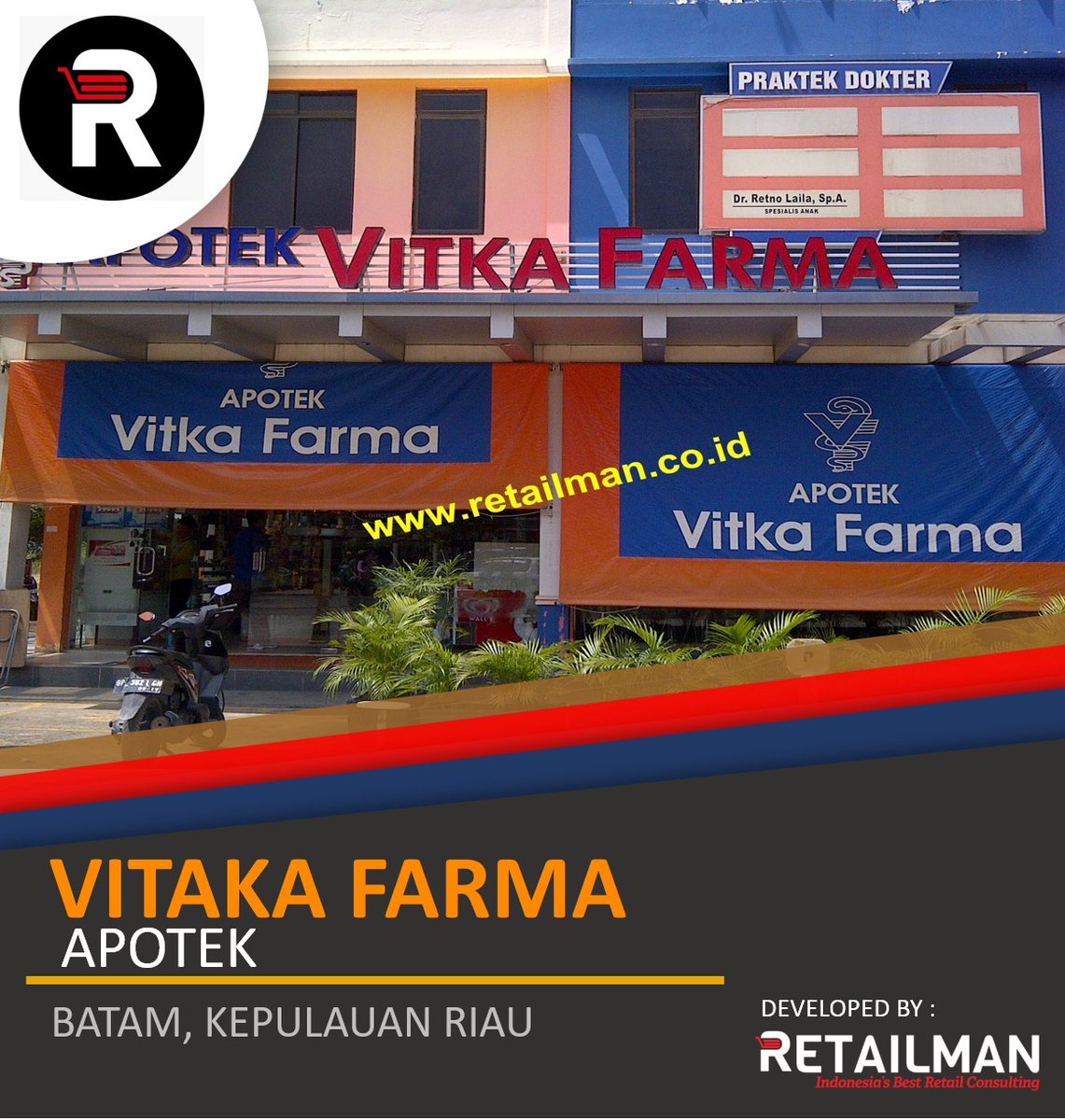 RetailmanID's tweet photo. VITJA  FARMA Apotek, lokasi di Batam, Kepribadian, satu lagi klien Retailman Indonesia https://t.co/FyG0wxjzc8