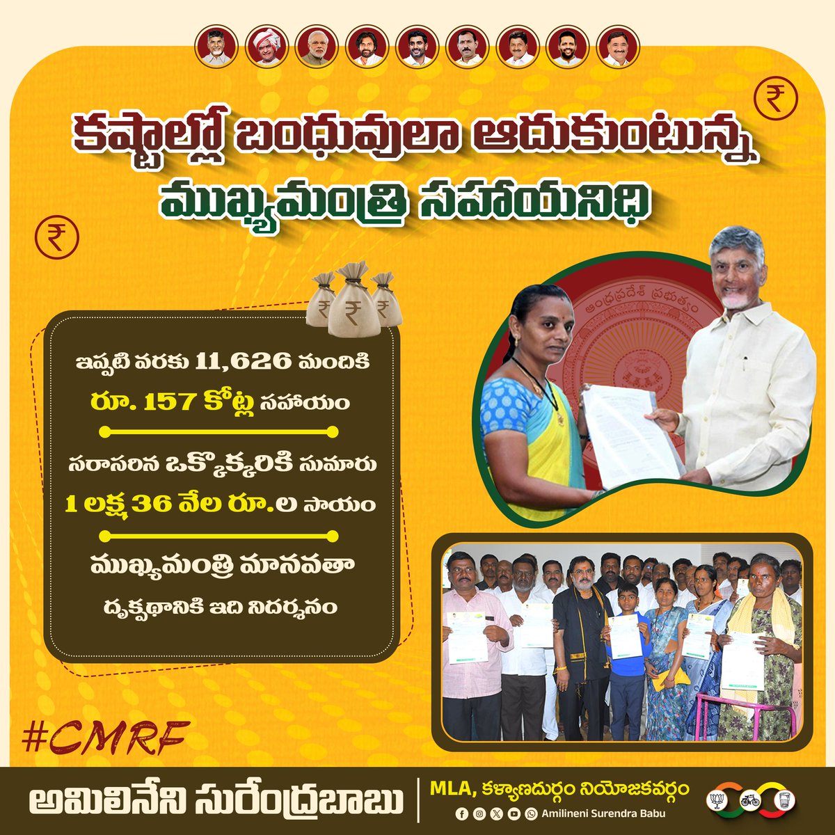 A_Surendra_Babu's tweet photo. కష్టాల్లో బంధువులా ఆదుకుంటున్న ముఖ్యమంత్రి సహాయనిధి
@ncbn @naralokesh @PawanKalyan @JaiTDP
#CMRFAP #CMRF #MukhyamantriSahayataNidhi #IdhiManchiPrabhutvam #amilinenisurendrababu #mlakalyanadurgam #kalyanadurgam #amilineniforpeople #ananthapuram #TDP #NDAkutami #AndhraPradesh https://t.co/Oa43UoJ7zM