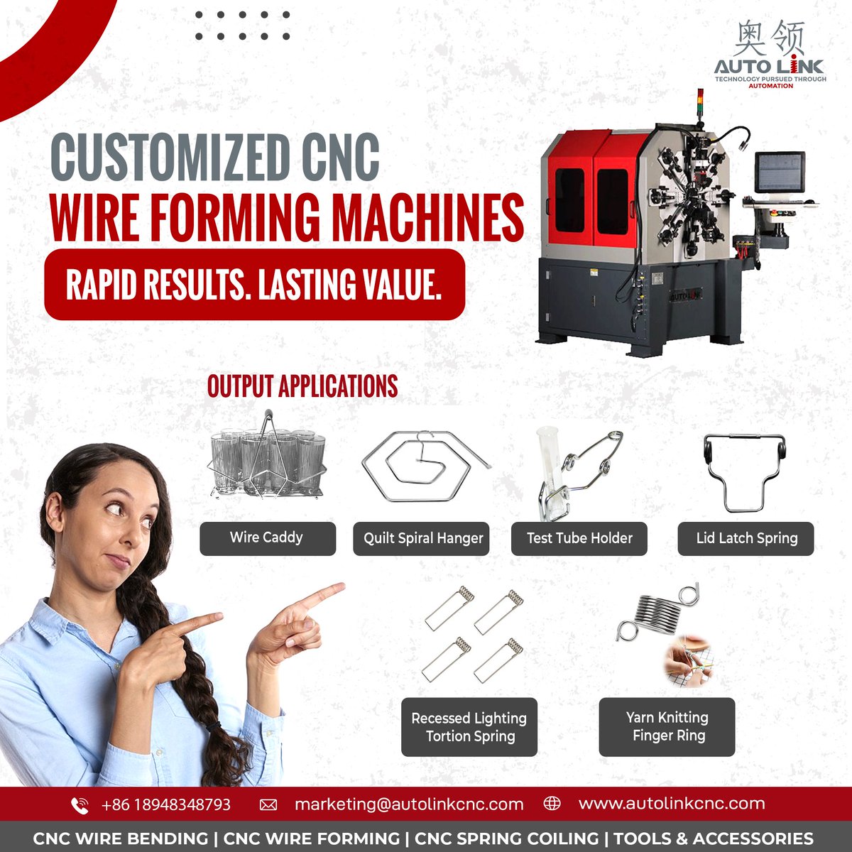 autolink_cnc's tweet image. 🚀 Unlock the future of manufacturing with our Wire Forming Machine! 🌟
🔹 High Precision
🔹 Versatile
🔹 User-Friendly
📞 Contact:
+52 5548091484 | +86 18948348793 | +91 8925517718
📧 marketing@autolinkcnc.com
#CNC #WireFormingMachine #Automation #Efficiency #Precision