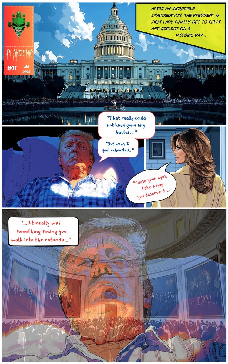 Issue 11: Inauguration Edition - Truth’s ignition,
Flippin’ the script with a new mission and vision 👀 (yadda yadda ... Bing bang BOOM... what comes next?) #ComicFi #WarAgainstDeepStateInFullEffect #solanamemecoin <a href="/solana/">Solana</a>
