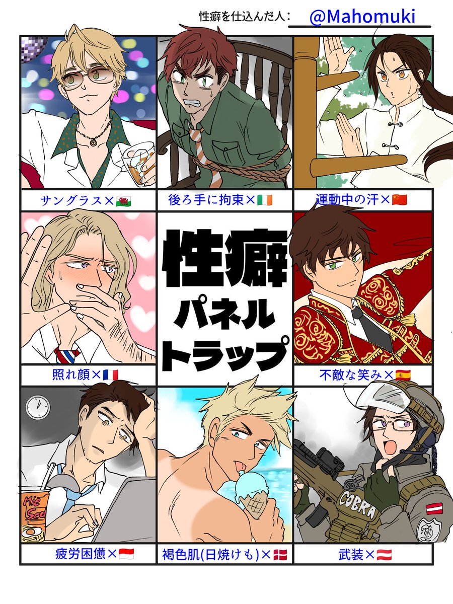 性癖パネルトラップご参加ありがとうございました～!🙇‍♀️
初めてのリクエスト系のお題でしたが楽しかったです!
いらないと思いますが解説もリプ欄においておきます 