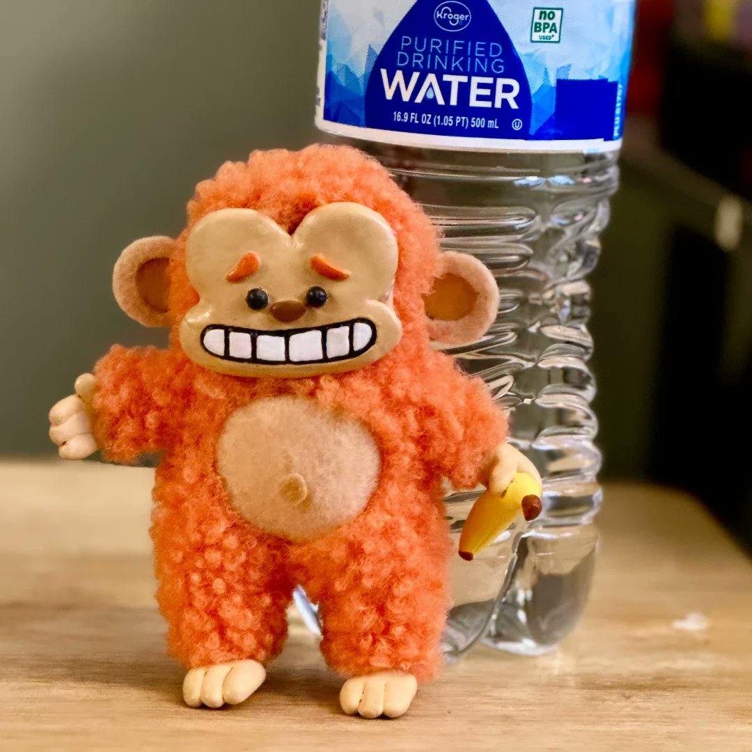 Kittenfishes's tweet image. Little monkey man. 
#clayfaceplush #softsculpture