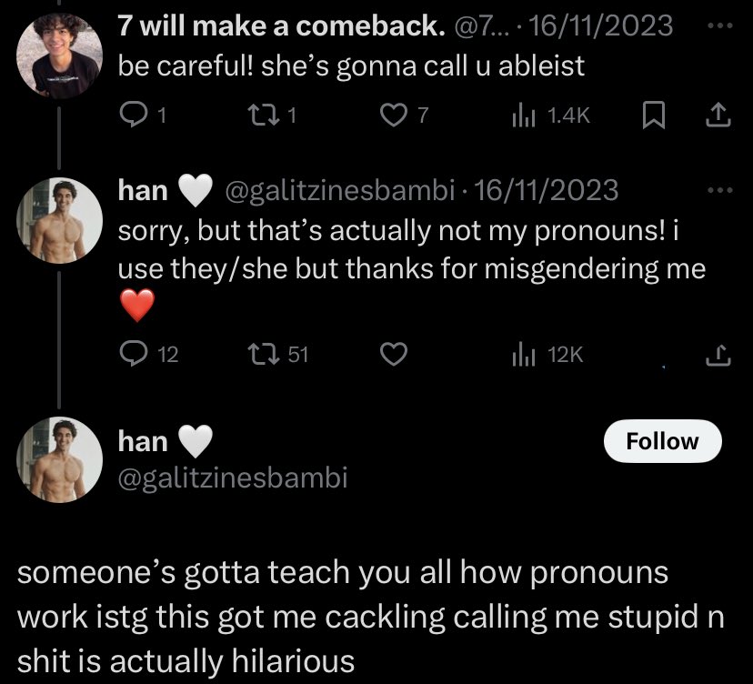 <a href="/7erus/">7.</a> my fav, referring to someone by their own pronouns