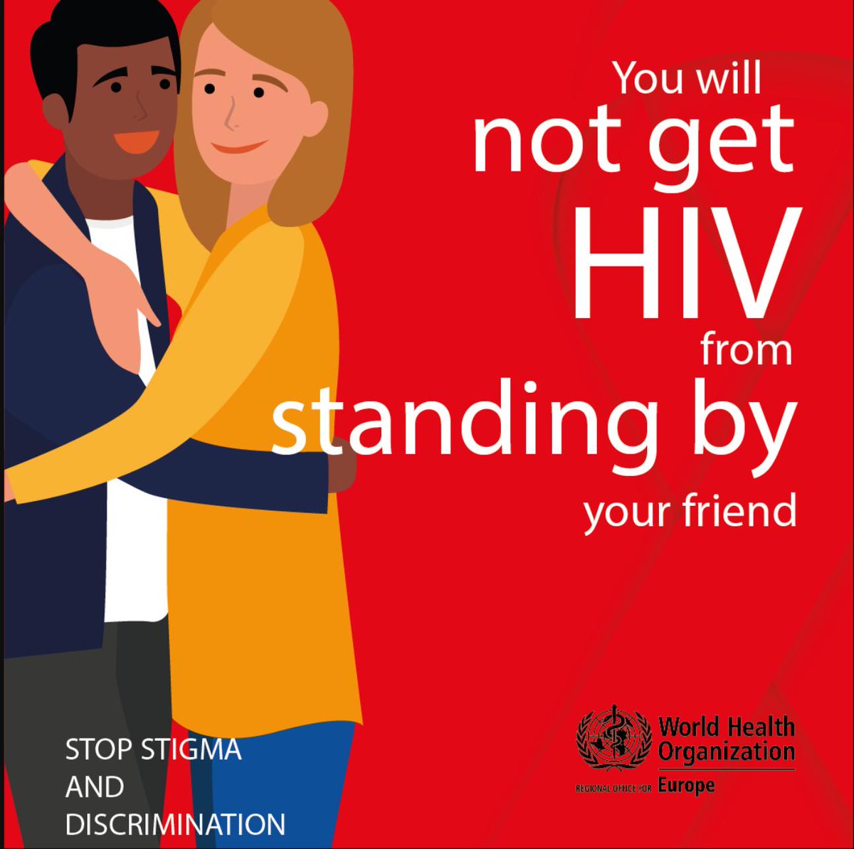 People living with #HIV continue to face stigma and discrimination.

You will not get HIV from showing you care.

Let's end discrimination against 👧👨‍🦳👵🧔🏾👩🏻👨🏽👵🏿👦👳‍‍🧕 living with HIV.

#EndStigma