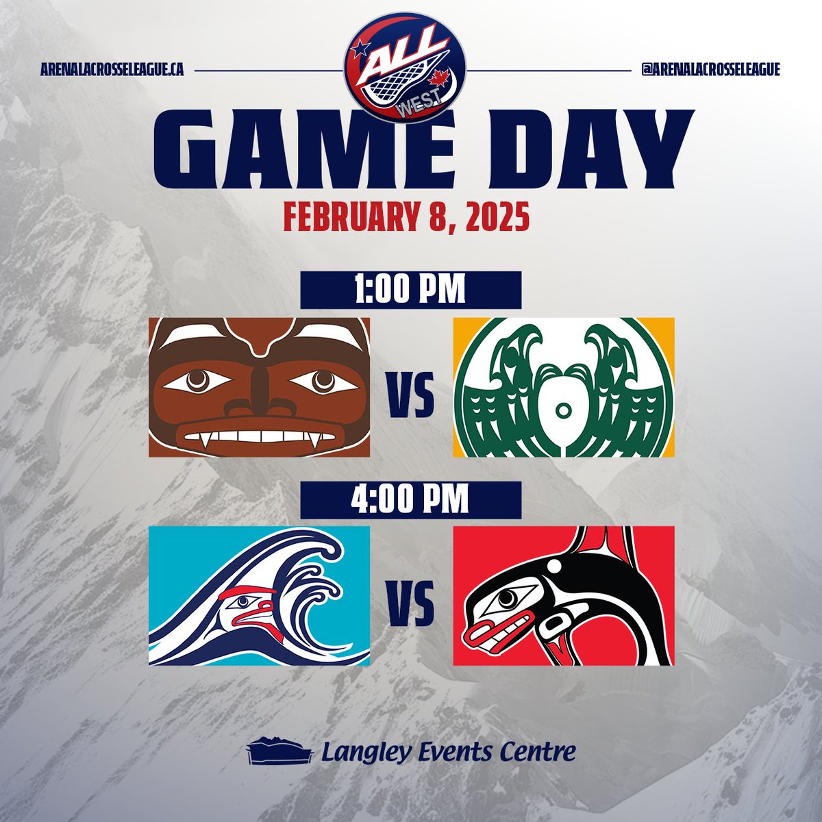 Doubleheader for #ALLWest this afternoon as the <a href="/Grizzlies_ALL/">Grizzlies Lacrosse Club</a> look for a 3rd straight W against the <a href="/Eagles_ALLWest/">Shooting Eagles Lacrosse Club</a> while the <a href="/SeaSpray_ALL/">Sea Spray Lacrosse Club</a> and <a href="/BlackFish_ALL/">Black Fish Lacrosse Club</a> square off in a battle of 4-6 teams