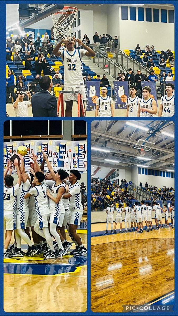 6A Boys Varsity district champions! Congratulations coaches and boys! Net cutting celebration to commemorate their achievement. @Btorres_EHS #BlueGoldTrue