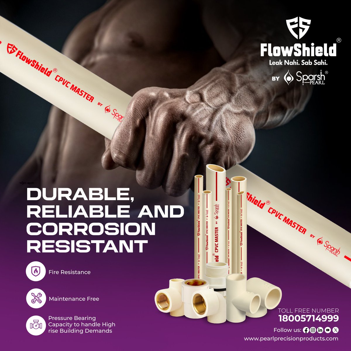 SparshPearl's tweet image. Flow with the best! Our CPVC pipes ensure a leak-free, corrosion-resistant, and durable plumbing system for your place.

 #CPVCPipes #PlumbingSolutions #flowshield #sparshpearl
