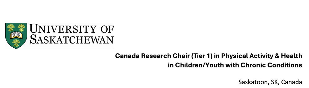 💡Career Opportunity💡 University of Saskatchewan is pleased to invite applications for a tenured Tier 1 Canada Research Chair appointment in Physical Activity, Health, and Wellness in Children and Youth with Chronic Conditions. usask.csod.com/ux/ats/careers…..