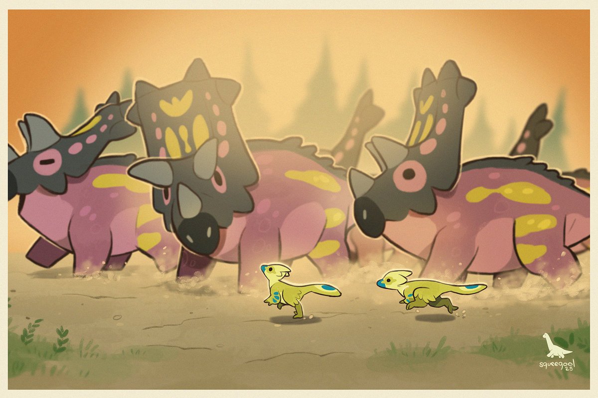 just 2 velociraptors checking out Pentaceratops

#velociraptor
#pentaceratops
#paleoart