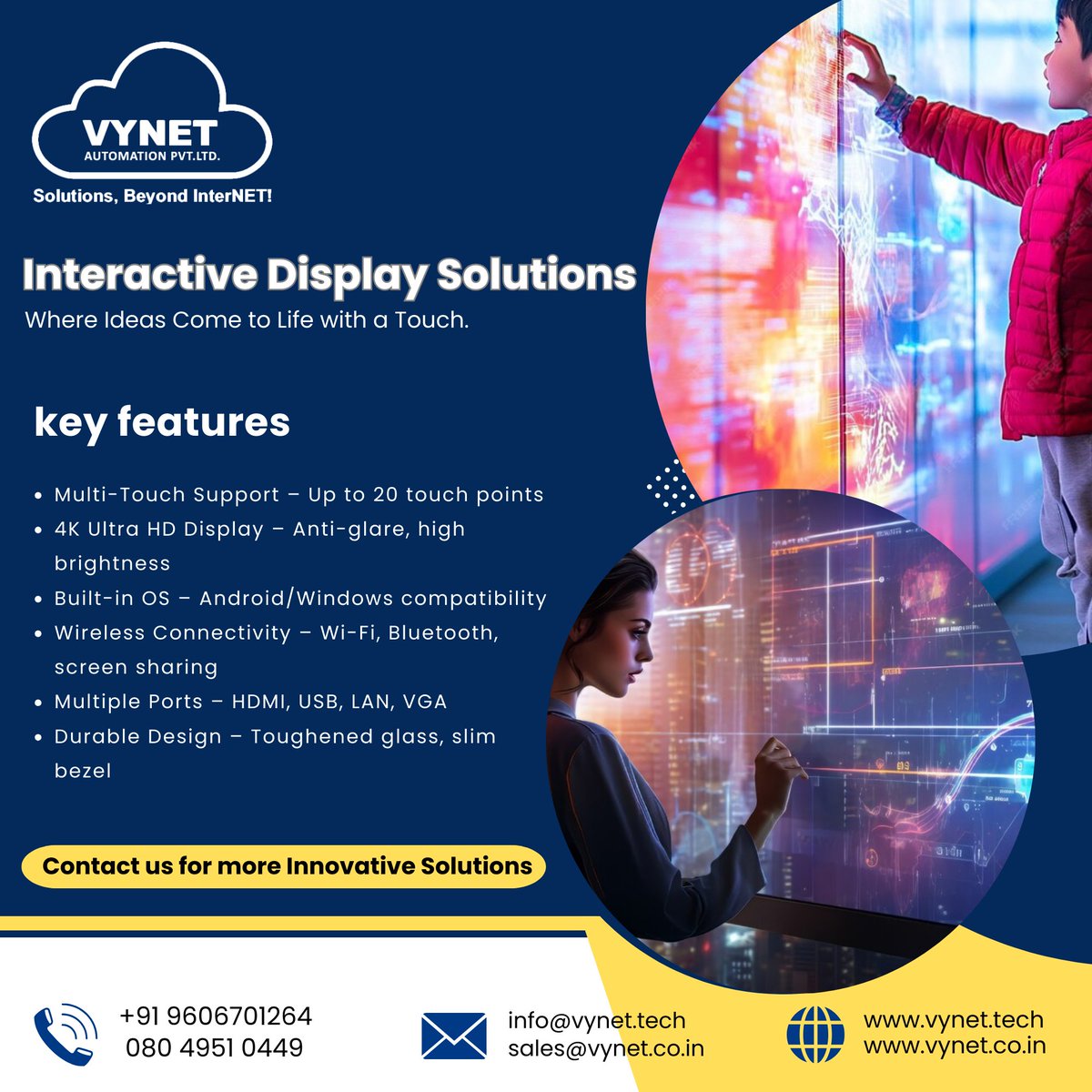 VYNETautomation's tweet image. Engage, Interact, Innovate – Experience the Future with Interactive Displays.

contact us:
📷 +91 9606701264
📷 sales@vynet.co.in
📷 vynet.co.in

#InteractiveScreen #SmartDisplay #TechInnovation #DigitalTransformation #SeamlessInteraction #NextGenTechnology