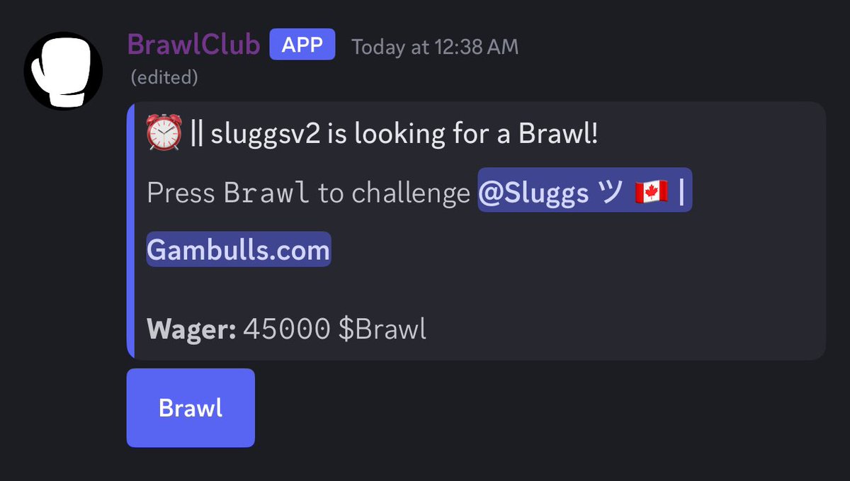 Bullies on SOL (@bulliesonsol) on Twitter photo 🔔 Big Battle Alert🔔
45,000 $Brawl is being wagered by <a href="/SluggsV2/">Sluggs 🇨🇦 | Gambulls.com</a> in a 3 round bout!
🥊 who will be the bigger bully? GL 🔔 Big Battle Alert🔔
45,000 $Brawl is being wagered by <a href="/SluggsV2/">Sluggs 🇨🇦 | Gambulls.com</a> in a 3 round bout!
🥊 who will be the bigger bully? GL