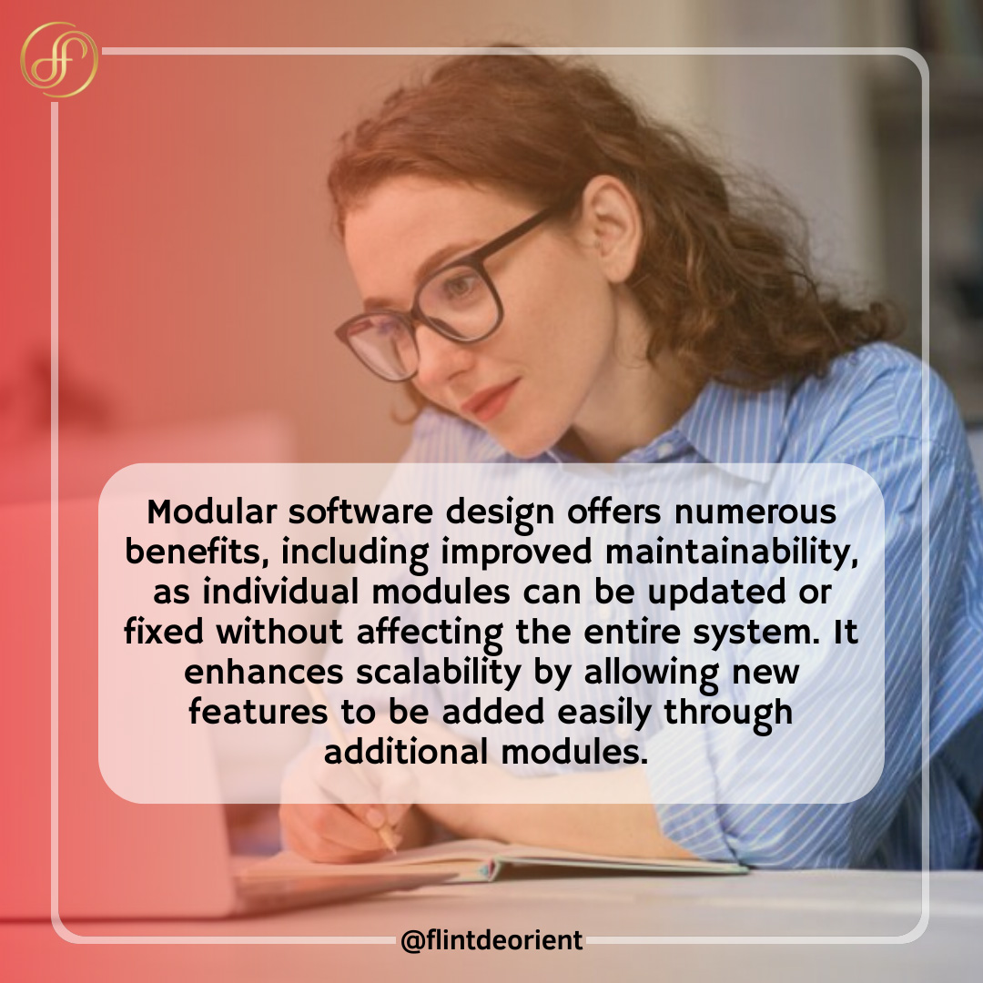 Flintdeorient's tweet photo. Modular software design offers numerous benefits, including improved maintainability, as individual modules can be updated or fixed without affecting the entire system. 
.
.
.
.
#Flintdeorient #softwaredevelopment #Softwaresolution #digitalmarketing #marketing #India https://t.co/xNr2HMHahI