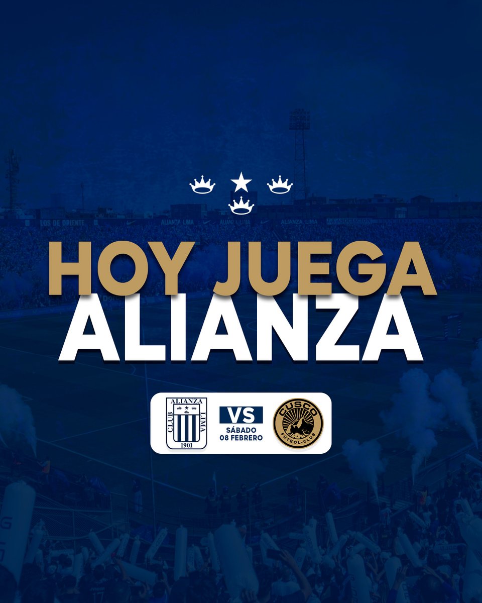 ¡𝗛𝗢𝗬 𝗝𝗨𝗘𝗚𝗔 𝗔𝗟𝗜𝗔𝗡𝗭𝗔 𝗟𝗜𝗠𝗔! 💙🔥

📅 Sábado 08 de Febrero - 7:00 PM⁣⁣
🏟 Estadio Alejandro Villanueva
🏆 Fecha 01 - Torneo Apertura - LIGA 1
📺 Liga1Max