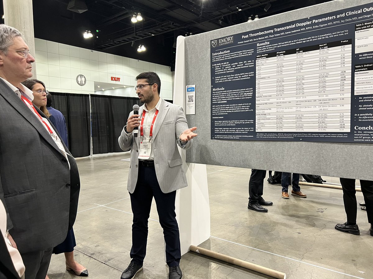 Ammarjumah4's tweet image. Thrilled to present our data on the predictive value of TCDs on microvascular reperfusion and 90-day functional outcome post mechanical thrombectomy #ISC25 @EmoryStroke @DiogoHaussen @JayDoliaMD @TudorGJovin @saviobatista360 @aboulnourh @omarvellous