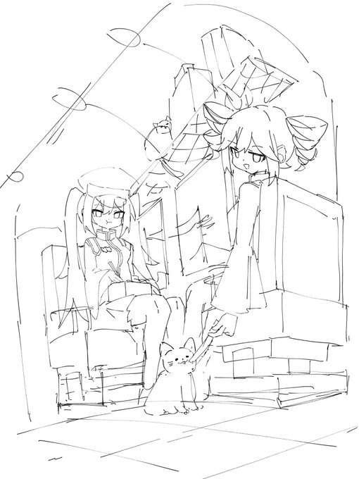 初めてパース的なの意識して描いてる 