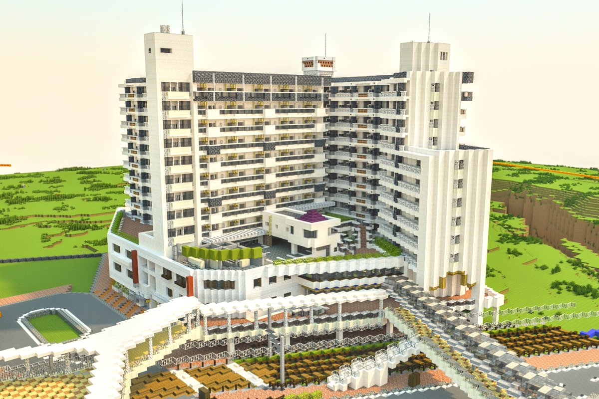 マンションとスーパーの複合施設
#Minecraft #マイクラ #宝川市