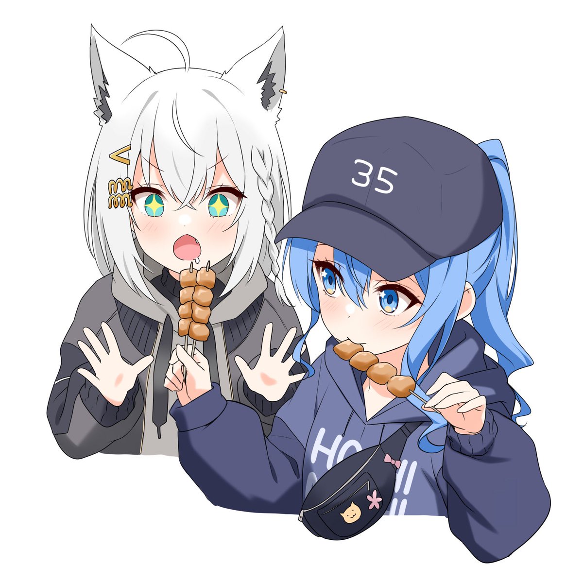 星街すいせい ,白上フブキ 「おはようございます 」|フェルティアの