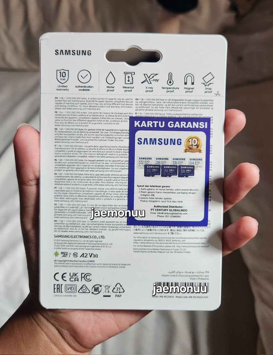 jaemonuu's tweet photo. ‼️WTS (Want To Sale)‼️
SAMSUNG MicroSD EVO PLUS V.2024

Details:
MicroSDXC Samsung Evo Plus V.2024, 256gb, Speed 160 MBs, Ada kartu garansi sampai 10 tahun

NEW CONDITION ✨
(Belum dibuka sama sekali, masih di dalam kardus)

💰 Price ONLY 325K!! (Bisa nego)

#zonauang #zonajajan https://t.co/FFIH5zQZF0