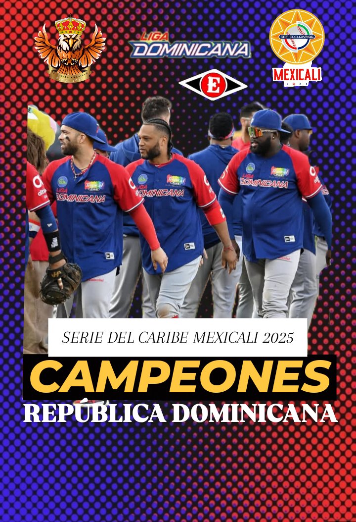 CoritoAmarillo's tweet photo. ¡𝐂𝐀𝐌𝐏𝐄𝐎𝐍𝐄𝐒 𝐑𝐄𝐏 𝐃𝐎𝐌!🇩🇴
Para Leones del Escogido es su título del caribe #5 y para Dominicana llegó la #23🏆
Marcador final 🇩🇴 Dom 1 - 0 Méx 🇲🇽
*Somos Campeones* 🇩🇴🇩🇴🇩🇴
#ElCoritoAmarillo #SerieDelCaribe #Mexicali2025 #RDCampeon https://t.co/Hk8PTmxZIZ