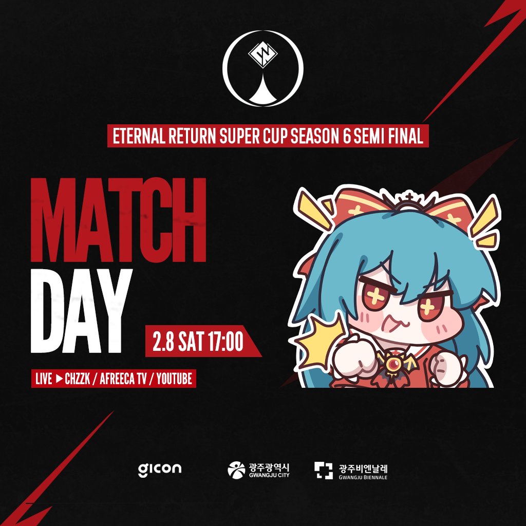 Slasher_KR's tweet photo. [Match Day]
금일 8일 토요일 오후 5시부터 이터널 리턴 슈퍼컵 준결승전이 진행됩니다. 결승까지 한걸음! 금일 경기에도 멋진 경기력으로 진출할 수 있도록 많은 응원 부탁드립니다!

#SlasherWin https://t.co/XBJ57kR120