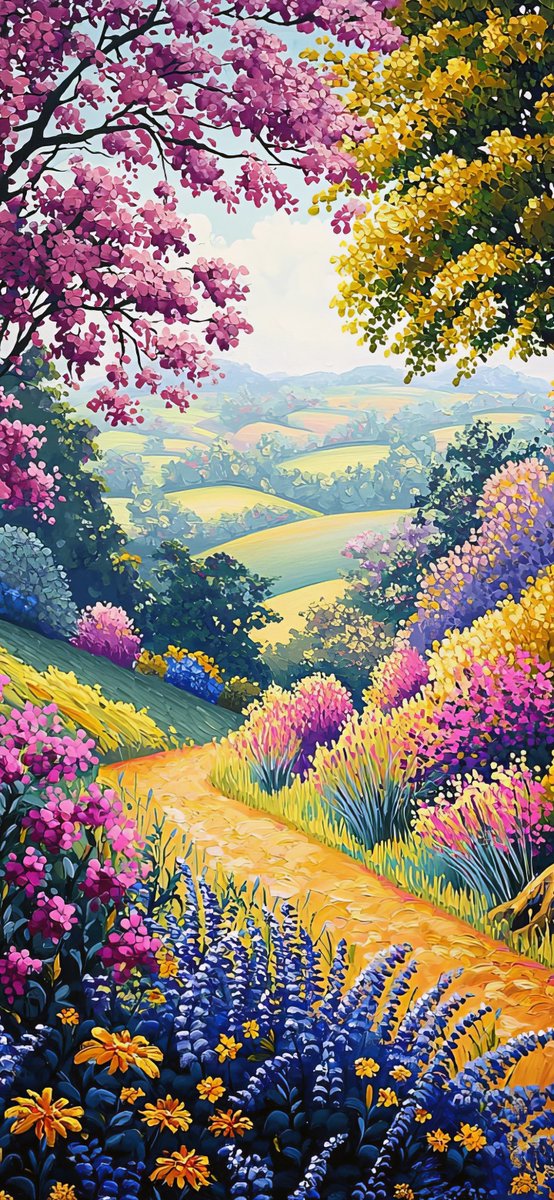 tanveermamdani's tweet photo. "Where the journey is as beautiful as the destination."
Hope you like this wallpaper๐.
#NatureBeauty #ColorfulJourney #ScenicPath #DreamyLandscape
#VibrantNature #PeacefulView
#BloomingWorld #NatureVibes
#SereneScenes #PastelParadise
#Wallpaper https://t.co/cTvJzJxFEq