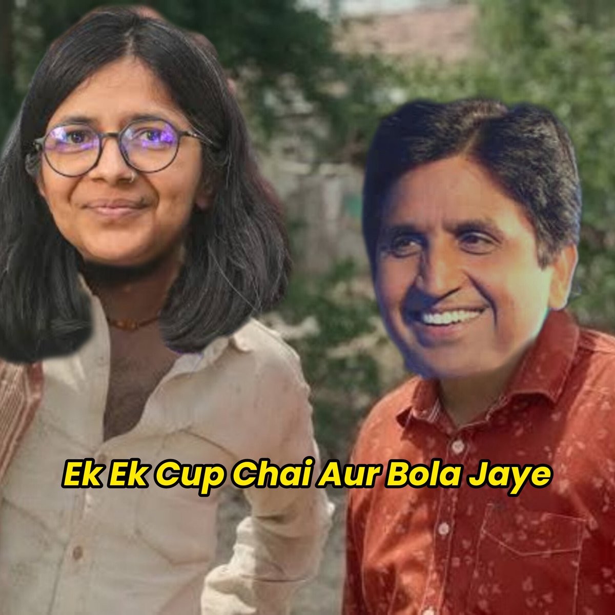 1no_aalsi_'s tweet photo. Kumar Vishwas &amp; Swati Maliwal 😂 https://t.co/oAXjqcTYlA