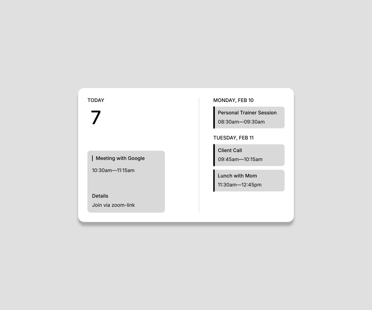 pixelsbyoliver's tweet photo. Day 29/30: Simple Calendar Widget https://t.co/pNp6MeBQAA