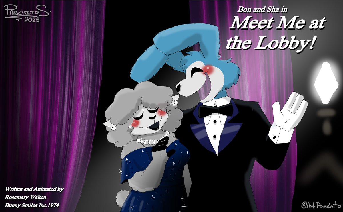 ArtPanchito's tweet photo. BON AND SHA IN THE LOBBY IN MY STYLE.🐰🐑
#TheWaltenFiles #TwfBon #twf #digitalart #thewaltenfilesfanart #Twfsha #waltenfilesfanart #posters #artwork #BontheRabbit #ShatheSheep #HorrorCommunity #FNAFVHS https://t.co/wqAjg3GLKD