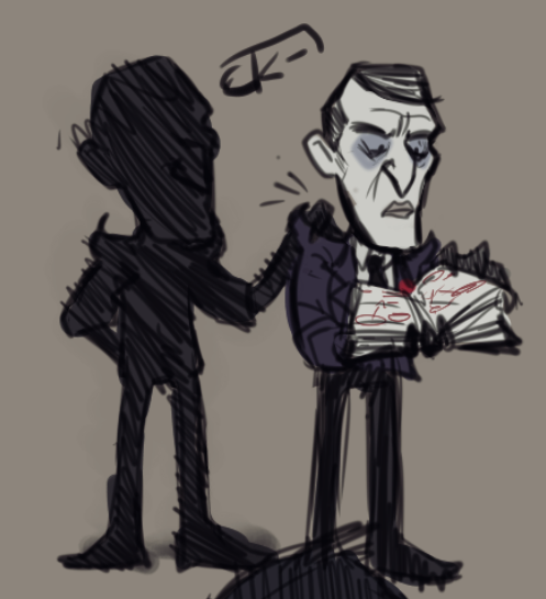Caokk0's tweet photo. i just love this old guy #Maxwell #maxwellcarter #william #maxwelldst #dst #dstwilliam #DontStarveTogether #dontstarve #fanart #game https://t.co/hKJjXsTHfS
