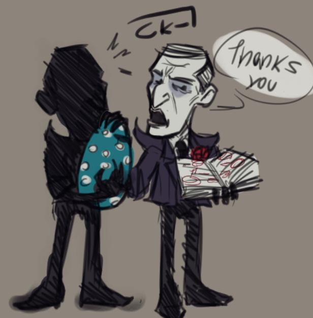 Caokk0's tweet photo. i just love this old guy #Maxwell #maxwellcarter #william #maxwelldst #dst #dstwilliam #DontStarveTogether #dontstarve #fanart #game https://t.co/hKJjXsTHfS