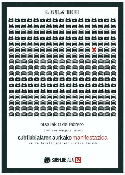subflubialaez's tweet photo. Gogoraratu gaur Bilboko kaleak bete behar ditugula Subflubialaren aurka!

Azpiegitura txikitzaile eta antisozial hau gelditu behar dugu! https://t.co/kctjx6iUpw