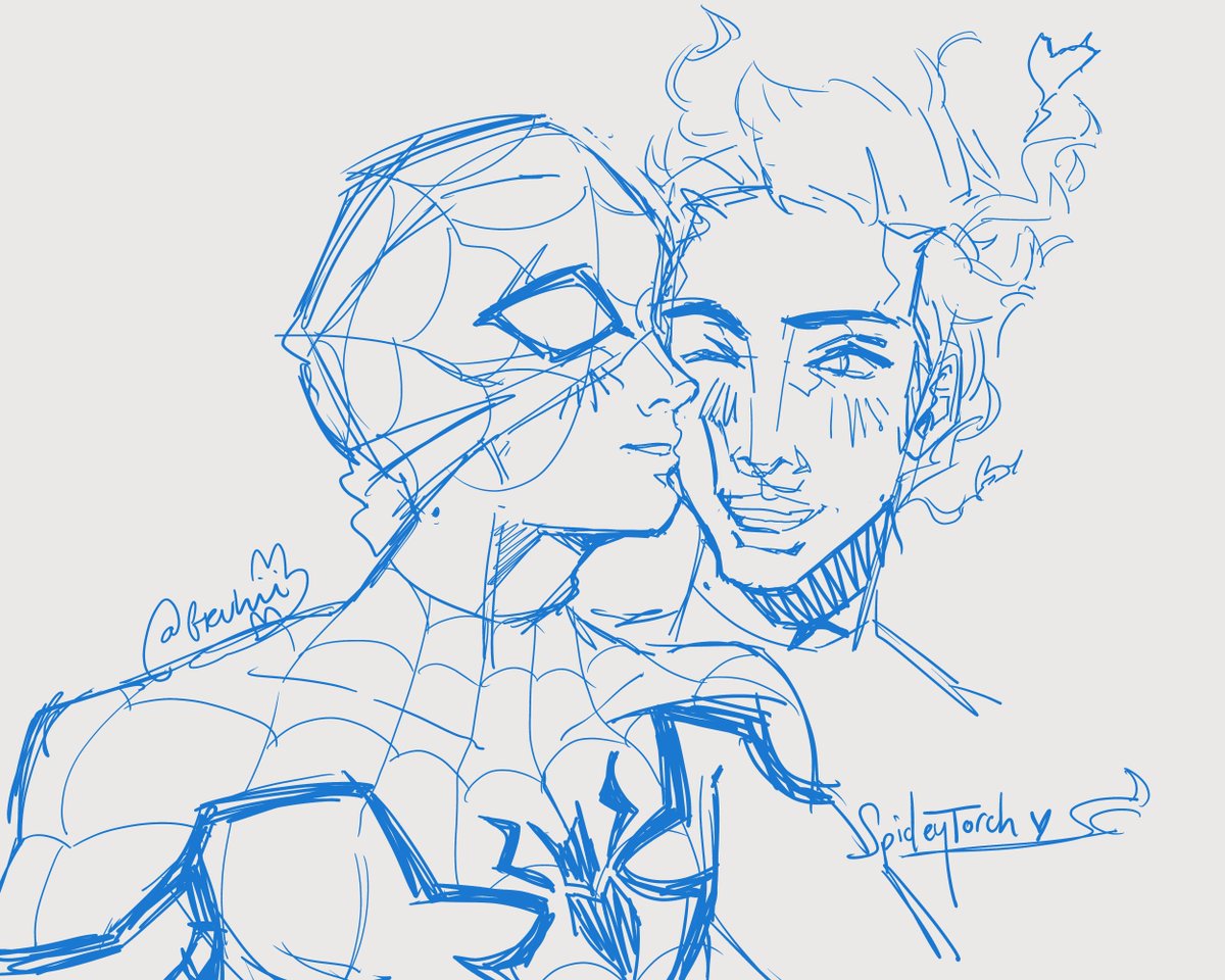 Grukii's tweet photo. i dont go here to marvel rivals high... but i like them :) #spideytorch https://t.co/Q9OscycxJr