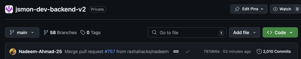 🔥2000+ commits completed in Jsmon.sh's API. Started building this with 3 friends in college just to monitor JS files.

Now, onto a vision of a top JS security solution globally.
Sign up at jsmon.sh and hack your javascript!!
