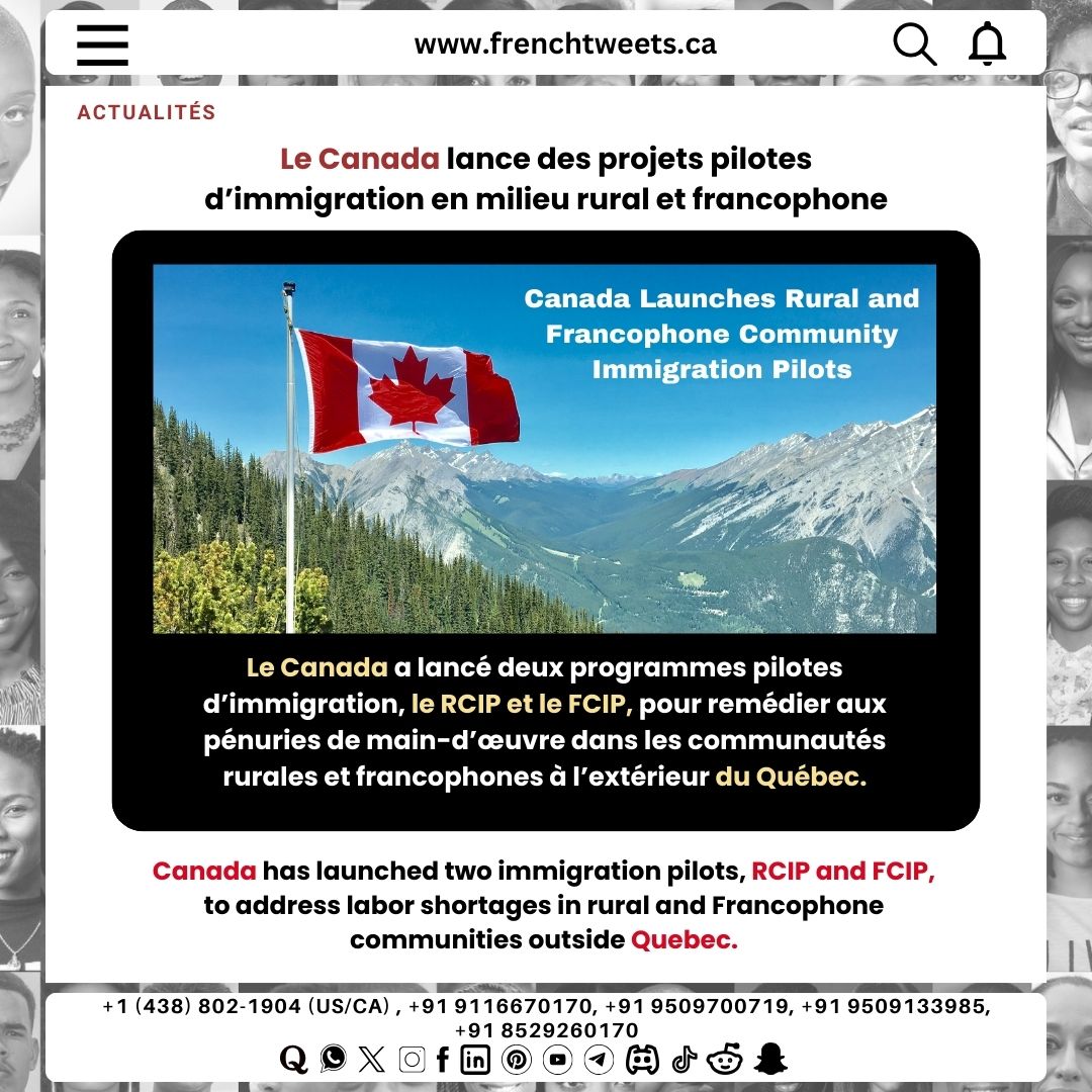 frenchtweets1's tweet image. New Immigration Pilots Boost Rural &amp;amp; Francophone Communities Across Canada!
#canadaimmigration #rcip #fcip #ruralcommunities #francophonecommunities #laborshortages #skilledworkers #immigrationpilots #culturalidentity #economicgrowth #canadajobs #workincanada #immigratetocanada