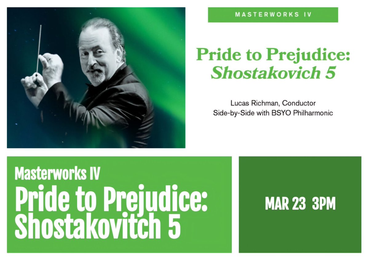 Our next concert is right around the corner! Sunday, March 23 at 3pm, don't miss this opportunity to hear the powerful sounds of Shostakovitch's Fifth Symphony live! Tickets available through our website or by calling the Collins Center Box office. See you at the Symphony!