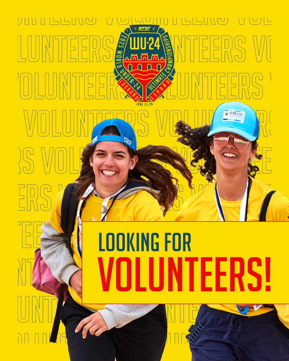 🌟 Be Part of Something Incredible! 🌟

Whether you're a seasoned Ultimate fan or just love being part of an amazing team, volunteering at WU24 in Spain is your chance to be at the heart of the action. 

Head on to our website for more info!
.
.
#wu24
#wfdf
#worldflyingdisc