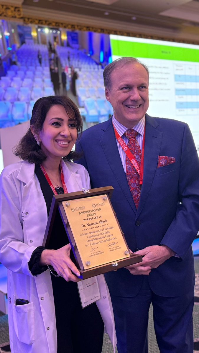 Nimeri_MD's tweet image. Beautiful to witness the recognition of an obesity medicine specialist by surgical colleague &amp; a bariatric surgical society
@ the 8th SASMB
@nasreenalfaris by @sasmbs @SASMBS1 by Drs @dralqahtani1 @temyatt Osama AlSanae @PSchauerMD
Congrats @nasreenalfaris well deserved!!
👇