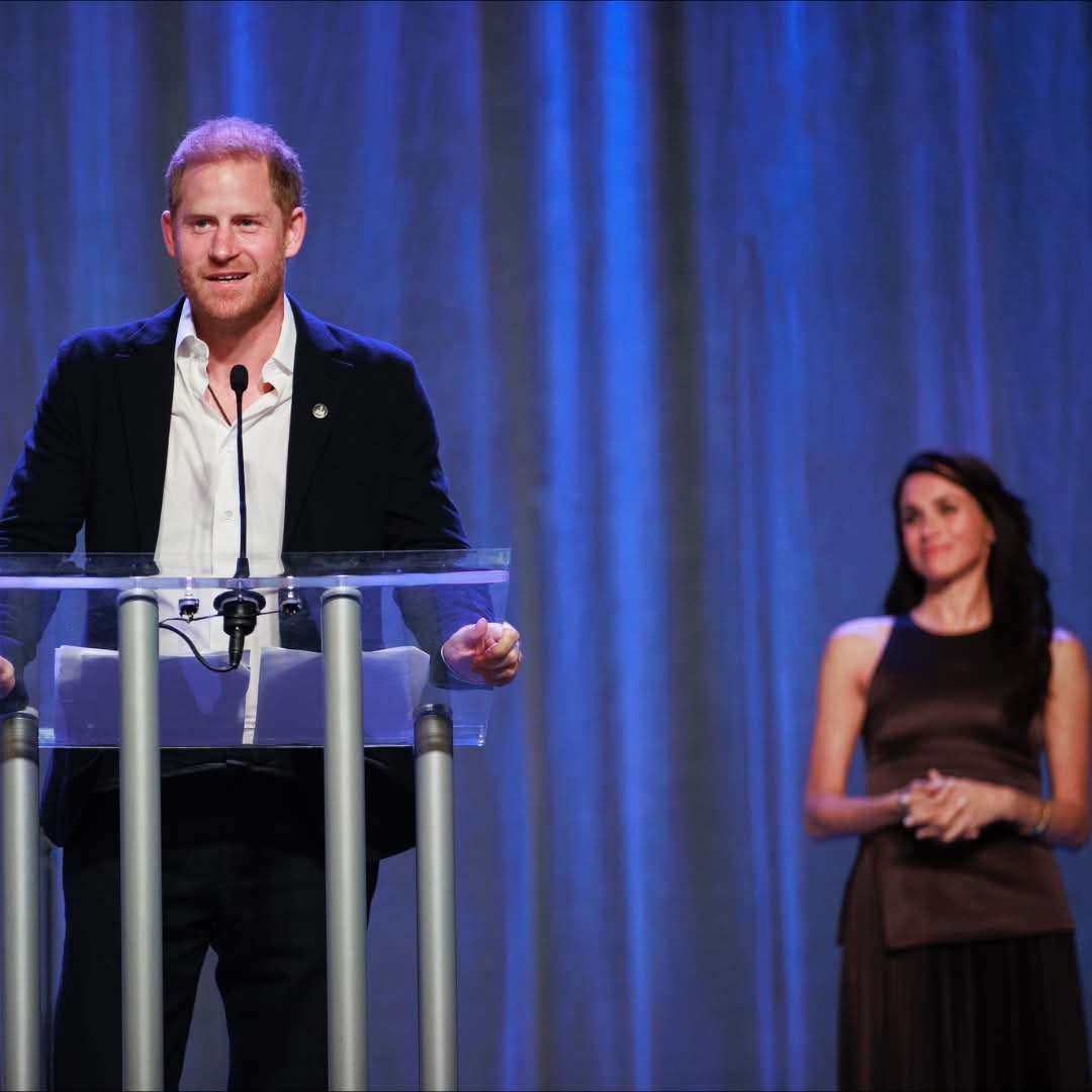 A thoughtful Duchess while supporting her Husband, IG founder, Prince Harry at the open reception Duchess Meghan was pictured wearing a dress by A.L.C based out of LA The companies Palisades Store is Temporarily Closed due to the #LAfires. Princess Meghan  supporting LA and IG25.