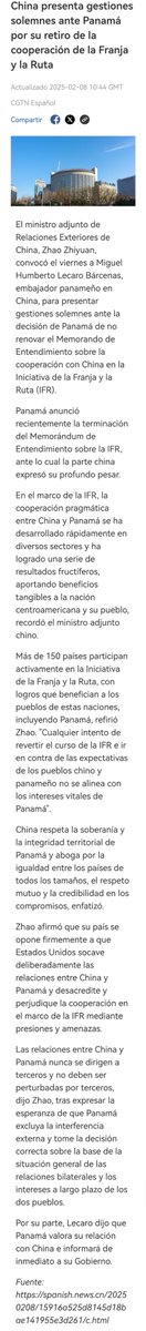 China presenta gestiones solemnes ante Panamá por su retiro de la cooperación de la Franja y la Ruta

El ministro adjunto de Relaciones Exteriores de China, Zhao Zhiyuan, convocó el viernes a Miguel Humberto Lecaro Bárcenas, embajador panameño en China, para presentar gestiones
