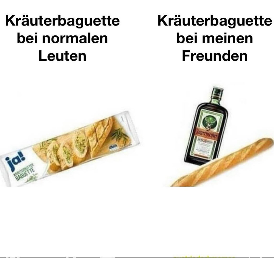 Heute Abend wird sich ein Kräuter Baguette mit den Homies gegönnt