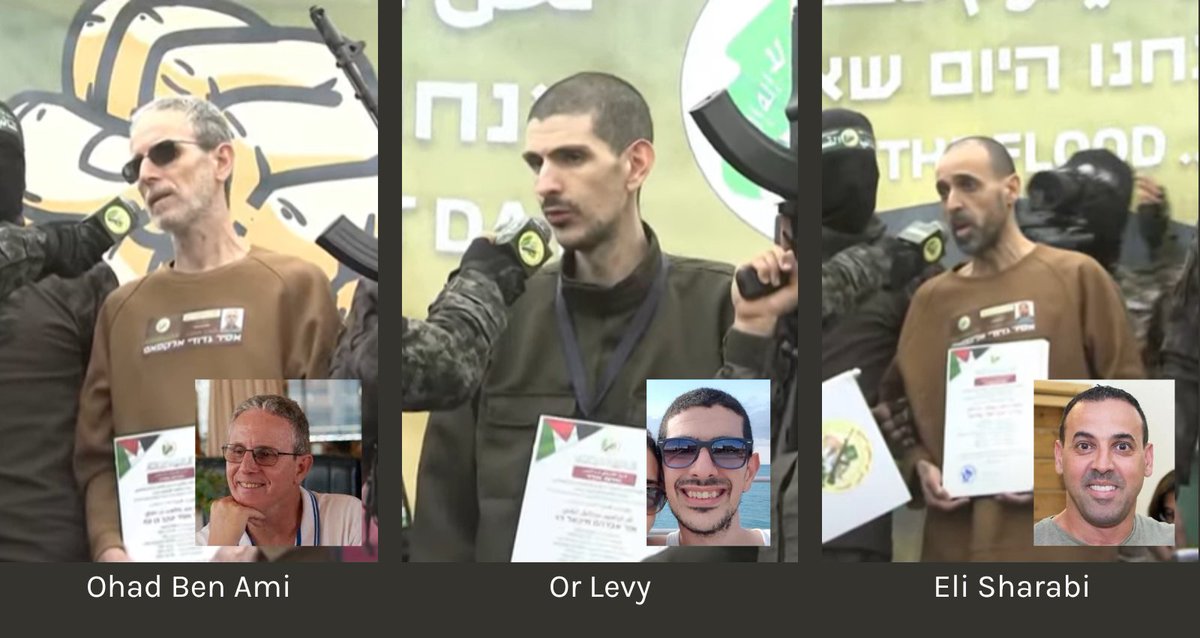 The three released hostages - Eli, Or, and Ohad - have reunited with their families but have not yet been transferred to a hospital. The process is taking longer than in previous releases due to their poor physical condition.

Medical staff described their state to the media: