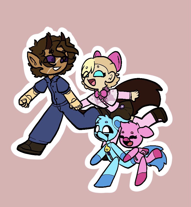 gt_trashbag's tweet image. #SmilingCritters #oc #originalcharacters #bubbabubbaphant #pickypiggy

Only way to draw ocs smh
Anyways, Mano and Azriel here childhood besties and basically the beginnings of their love story 
Had this drawn out and now more comms to do eve